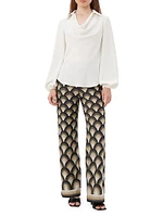 Asia Wide-Leg Jacquard Pants