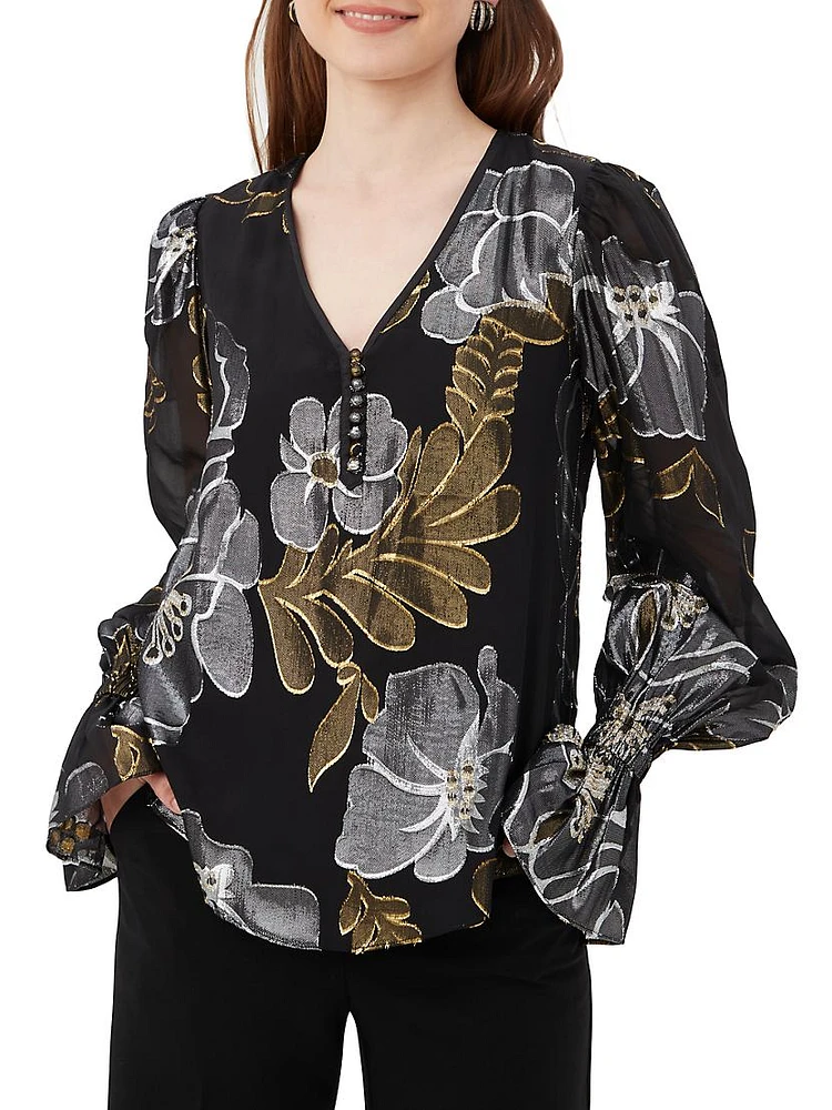 Kaito Silk-Blend Floral Blouse