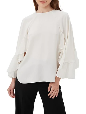 Akari Ruffled-Sleeve Top