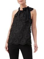 Mirai Floral-Embroidered Halterneck Top