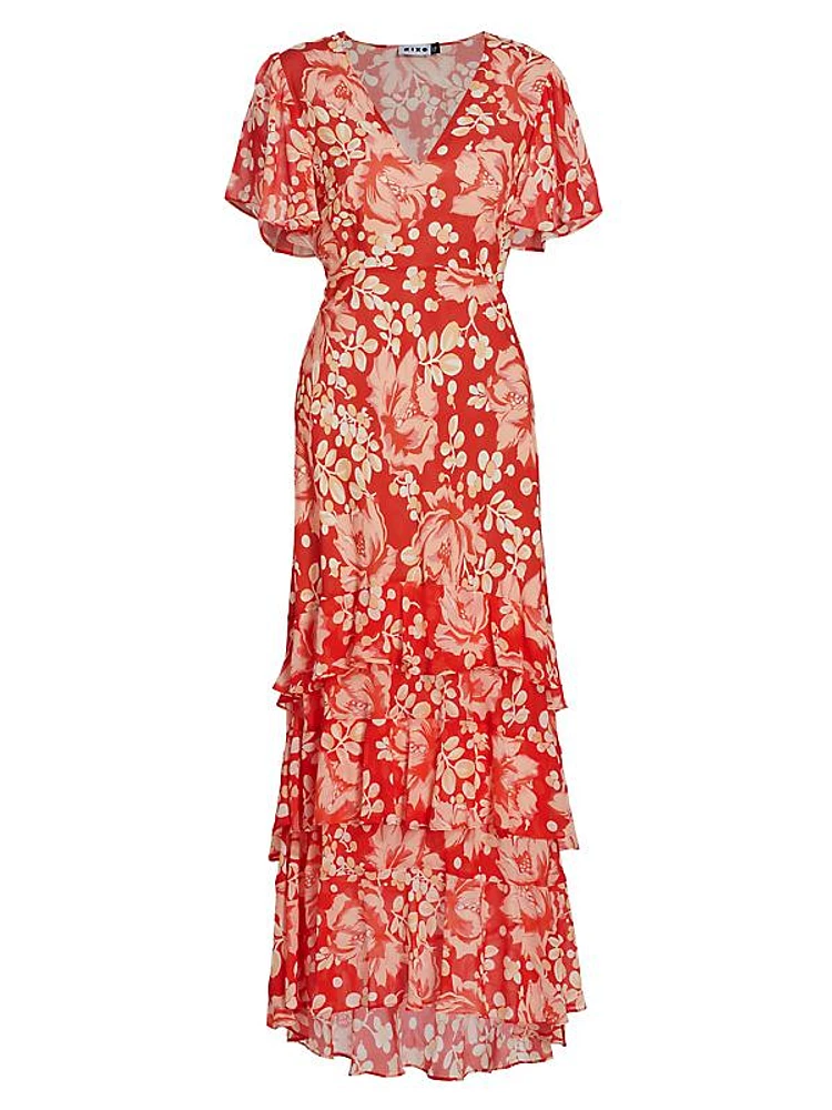 Gilly Floral Ruffle Maxi Dress