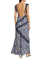 Gail Floral Ruffle Maxi Dress