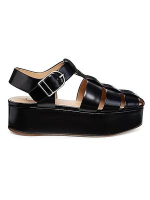 Mila 60MM Leather Platform Fisherman Sandals