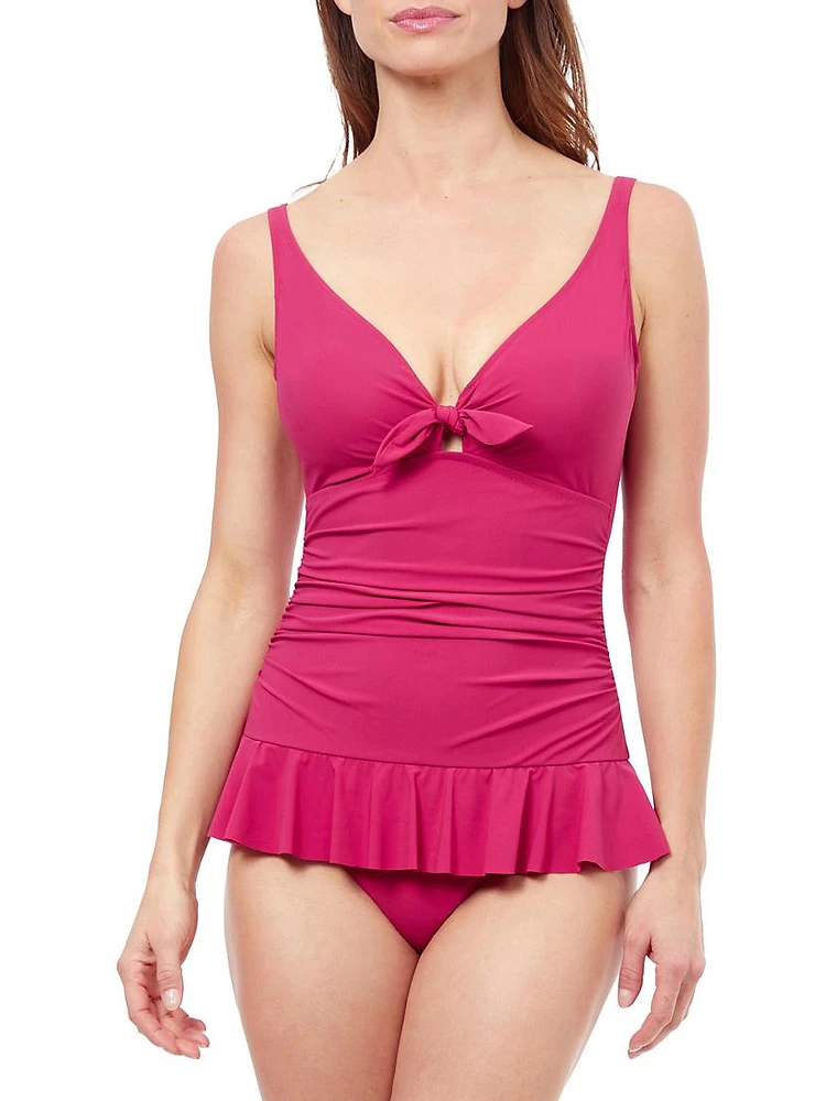 Dandy Bow-Tie V-Neck Tankini