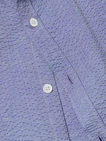 Seersucker Cotton Button-Front Shirt