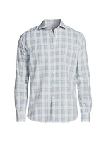 Plaid Button-Up Sport Shirt