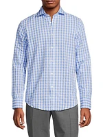 Plaid Button-Up Sport Shirt