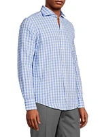 Plaid Button-Up Sport Shirt