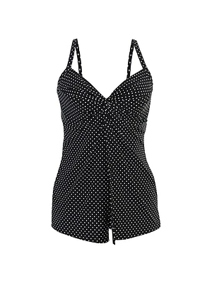 Pin Point Love Knot Polka Dot Tankini Top