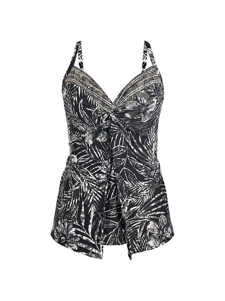 Zahara Love Knot Printed Tankini Top