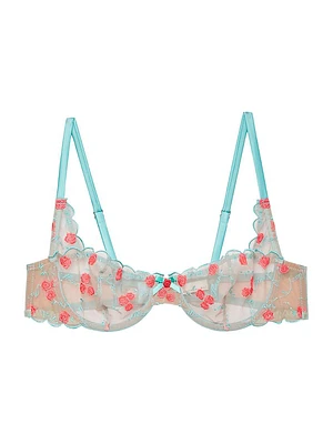 Rose And Vine Embroidered Lace Balconette Bra