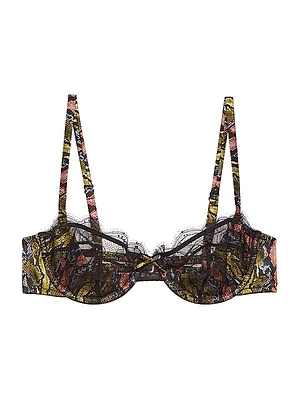 Rose Lace & Silk Balconette Bra