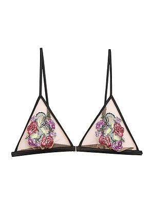 Year Of The Dragon Embroidered Mesh Triangle Bra