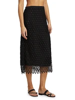 Karolina Grommet Lace Midi-Skirt