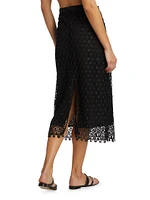 Karolina Grommet Lace Midi-Skirt