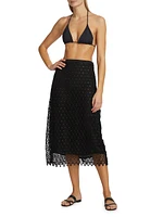 Karolina Grommet Lace Midi-Skirt