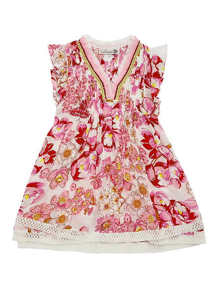 Little Girl's & Girl's Sasha Floral Pleated Dress