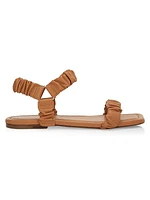 Ellie Ruched Leather Sandals