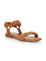 Ellie Ruched Leather Sandals