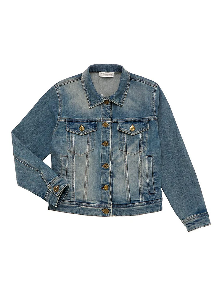 Little Kid's & Journey Patch Logo Denim Jacket