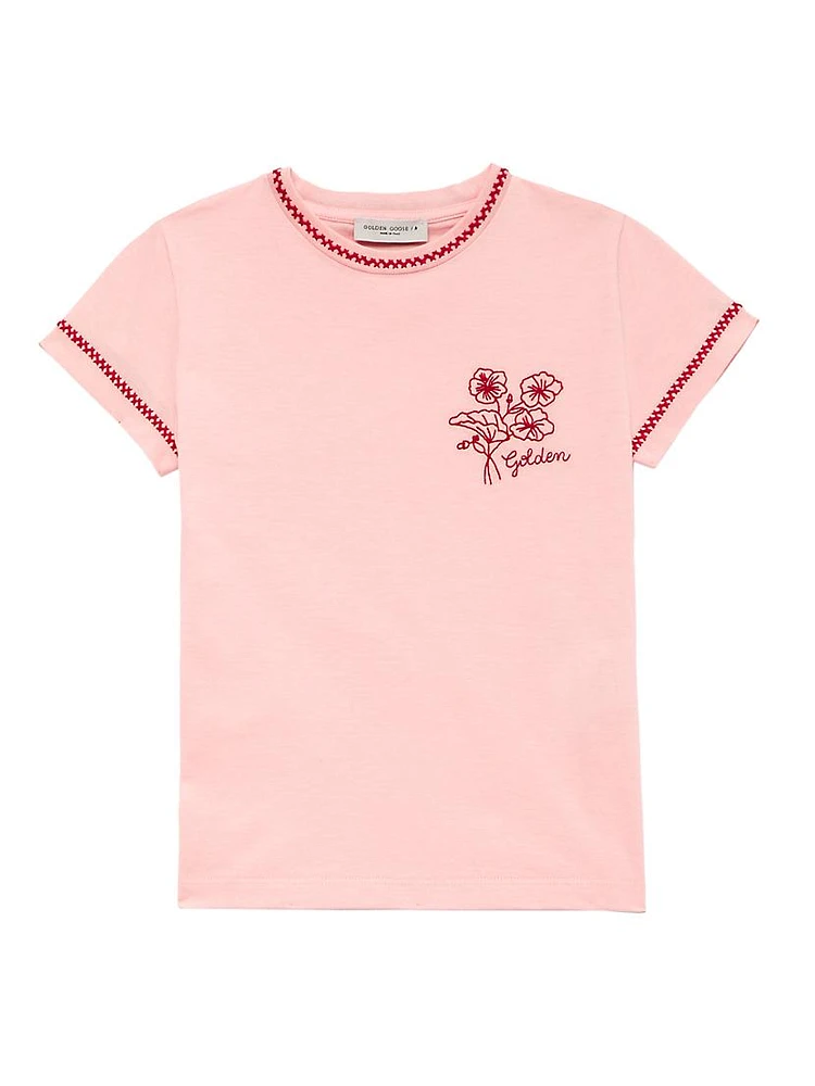 Little Girl's & Journey Logo-Embroidered Cotton T-Shirt