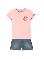 Little Girl's & Journey Logo-Embroidered Cotton T-Shirt