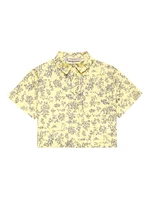 Little Girl's & Journey Floral Cropped Cotton Shirt