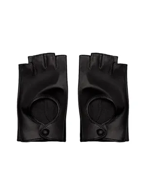 Fingerless Leather Driving Gloves