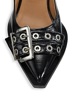 Feminine Buckle 60MM Faux Leather Slingback Pumps