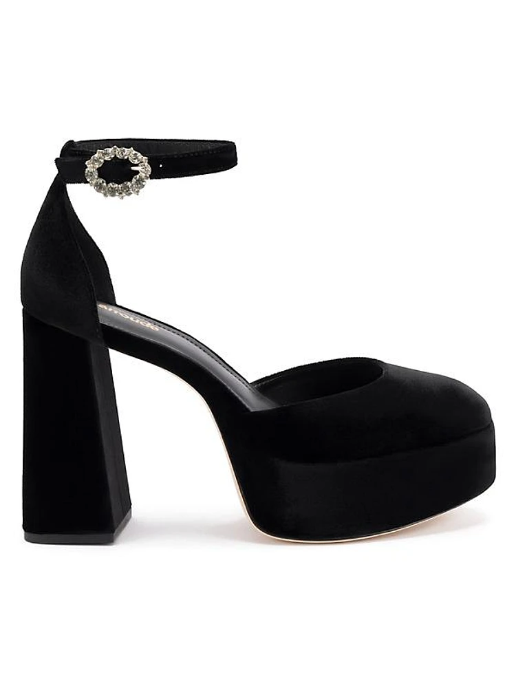 Ari Velvet Platform Pumps