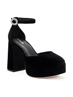 Ari Velvet Platform Pumps