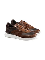 Crocodile, Suede and Calfskin Leather Sneakers