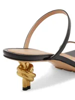 45MM Knot Heel Leather Sandals