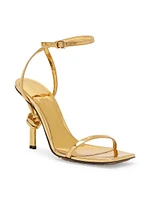 90MM Knot Heel Leather Sandals