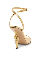 90MM Knot Heel Leather Sandals