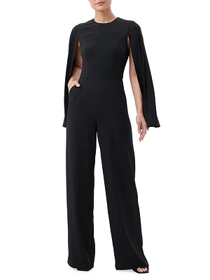 Monumental Crepe Slit-Sleeve Jumpsuit