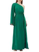 Amida Satin One-Shoulder Maxi Dress