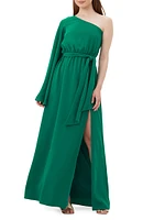 Amida Satin One-Shoulder Maxi Dress