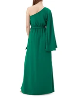 Amida Satin One-Shoulder Maxi Dress