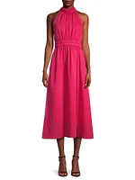 Marleen Cotton-Blend Halter Midi-Dress