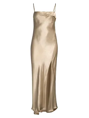 Farah Satin Maxi Slipdress