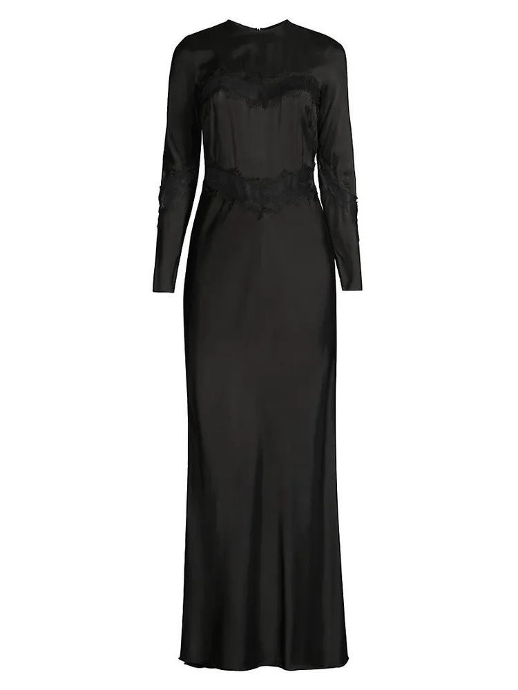 Spencer Satin & Lace Maxi Dress