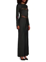 Spencer Satin & Lace Maxi Dress