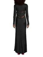 Spencer Satin & Lace Maxi Dress