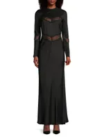 Spencer Satin & Lace Maxi Dress