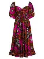 Ajoke Floral Cut-Out Midi-Dress