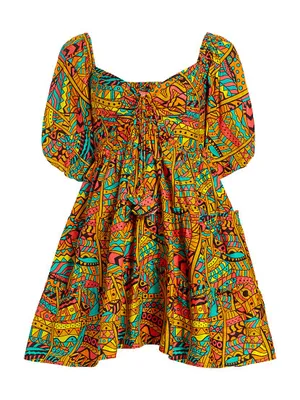 Ara Geometric Cotton Babydoll Dress