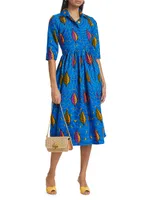 Lade Leaf Cotton Midi Shirtdress