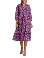 Bimpe Abstract Cotton Tiered Tent Dress