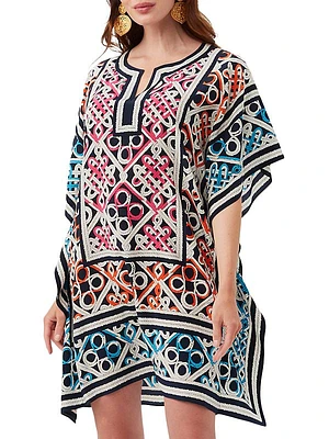 Theodora Printed Silk Caftan Dress